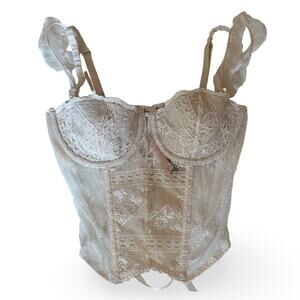 Victoria’s Secret Designer Collection Ivory Cream Lace Bustier Corset Bridal 36C